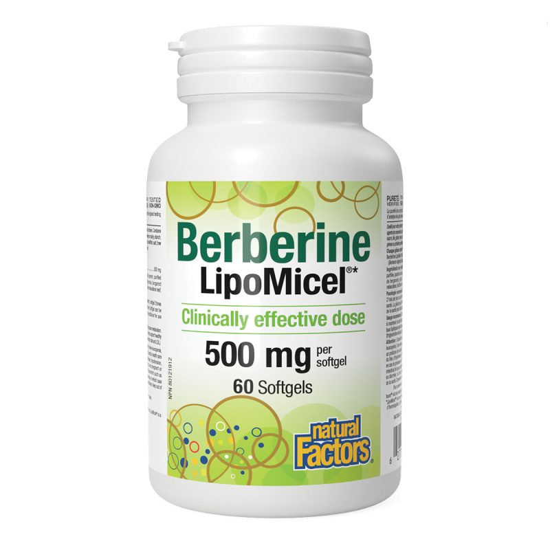 Natural Factors LipoMicel Berberine 500mg, 60 softgels