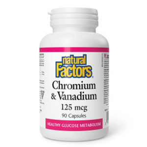 Natural Factors, Chromium & Vanadium 125 mcg, 90 capsules