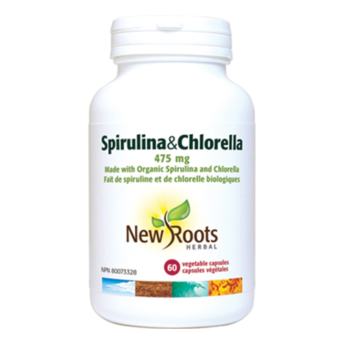 New Roots Spirulina & Chlorella 475 mg Certified Organic, 60 caps