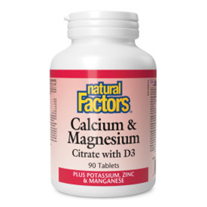 Natural Factors Calcium & Magnesium Citrate With D Plus Potassium & Zinc, 90 Tablets