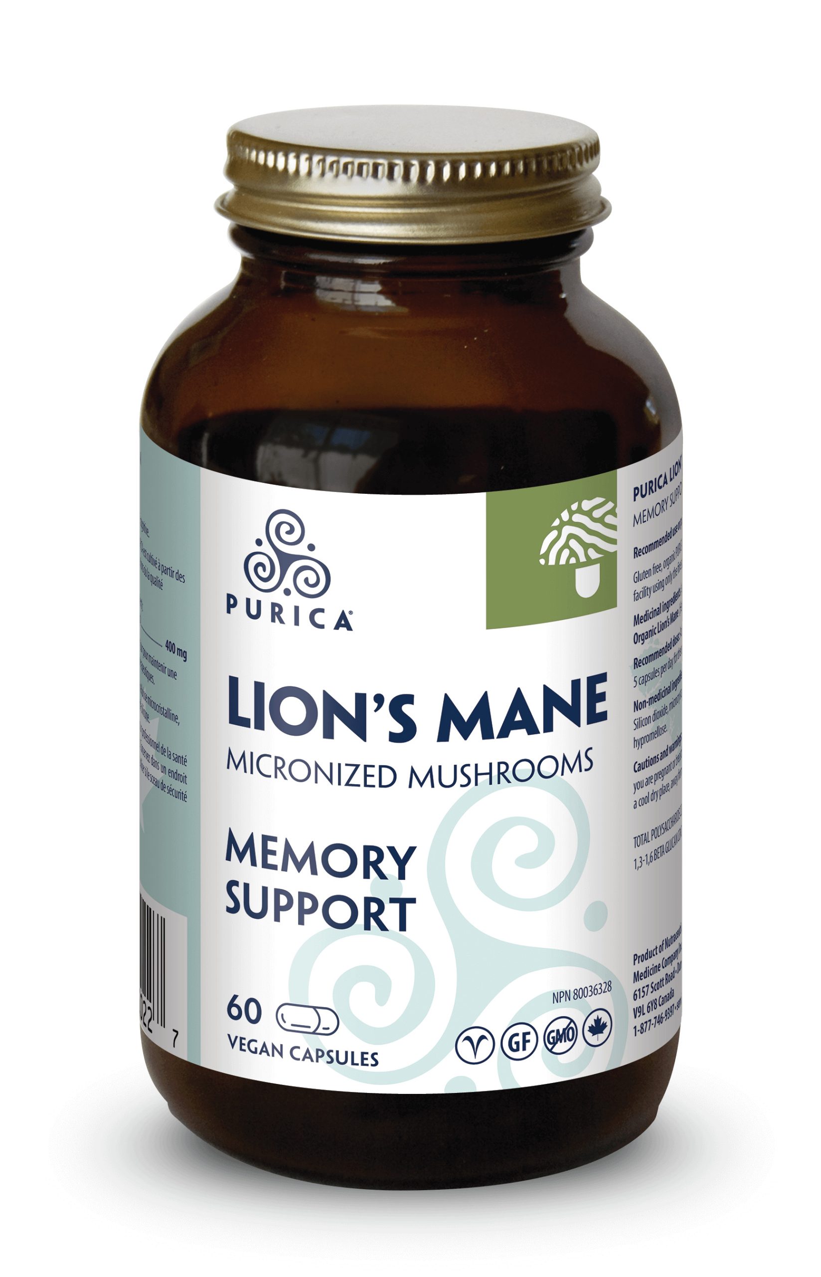 Purica Lion's Mane - Memory Support, 60 Vcaps