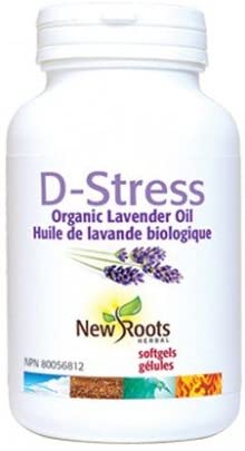 New Roots D-Stress - Organic Lavender Oil Reduces Restlessness, Mental Stress & Exhaustion, 30 gels