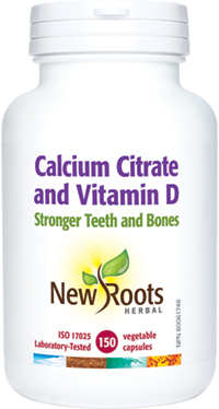 New Roots Calcium Citrate & Vitamin D, 150 caps