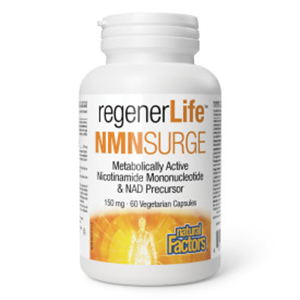 Natural Factors Regenerlife NMN Surge - Nicotinamide Mononucleotide & NAD Precursor, 60 caps