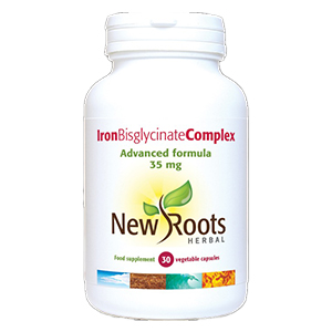 New Roots Iron Bisglycinate - 35mg, 30 Vcaps