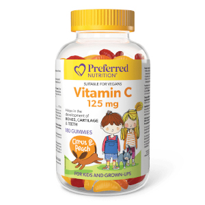Preferred Nutrition Vitamin C 125mg Gummy - Citrus & Peach, 180 gummies