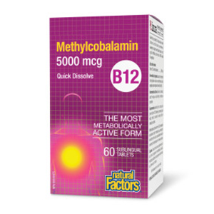Natural Factors Vitamin B12 - 5000mcg, 60 Sublingual Tablets