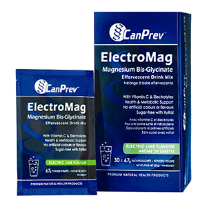CanPrev ElectroMag Magnesium Bis-glycinate with Vitamin C & Electrolytes, 30 packets