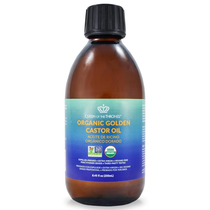 Queen of the Thrones Organic Castor Oil 100% Pure Hexane-Free - Extra Virgin, 250ml