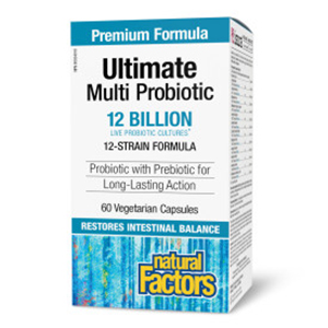 Natural Factors Ultimate Multi Probiotic - 12 Billion Active Cells, 60 vegetarian capsules