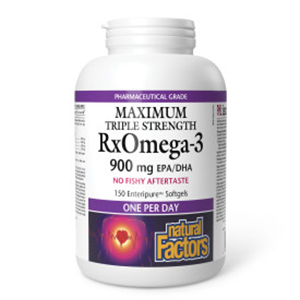 Natural Factors RxOmega-3 Maximum Triple Strength - 900 mg EPA/DHA, 150 softgels