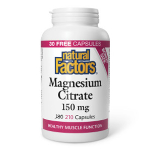 Natural Factors Magnesium Citrate - 150 mg, 210 capsules