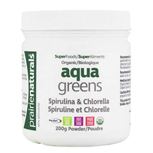 Prairie Naturals Organic Aqua Greens Spirulina & Chlorella, 200 grams