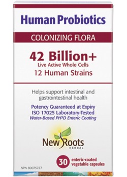 New Roots Human Probiotics Colonizing Formula 42 Billion+ 12 Human Strains, 30 Vcaps