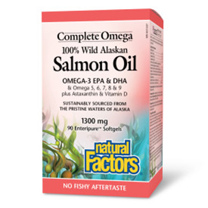 Natural Factors 100% Wild Alaskan Salmon Oil Complete Omega, 90 softgels