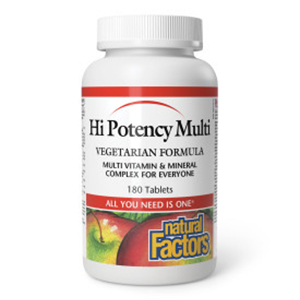 Natural Factors Hi Potency Multi Vegetarian Formula, 180 Tablets
