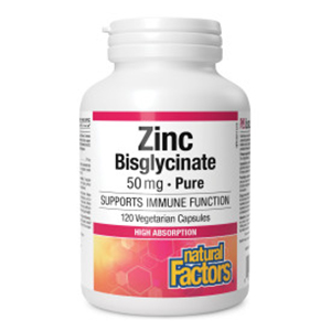 Natural Factors Zinc Bisglycinate 50mg, 120 Vcaps